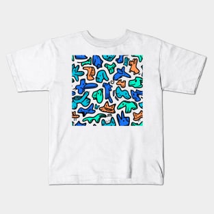 Doodle Animal Color Pattern Kids T-Shirt